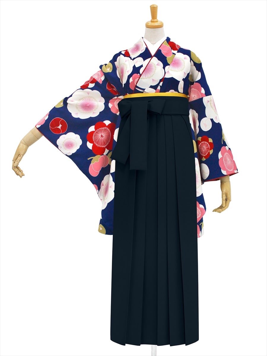 【レンタル商品】レンタル袴「【M2004】梅小町・紺」|ブラック