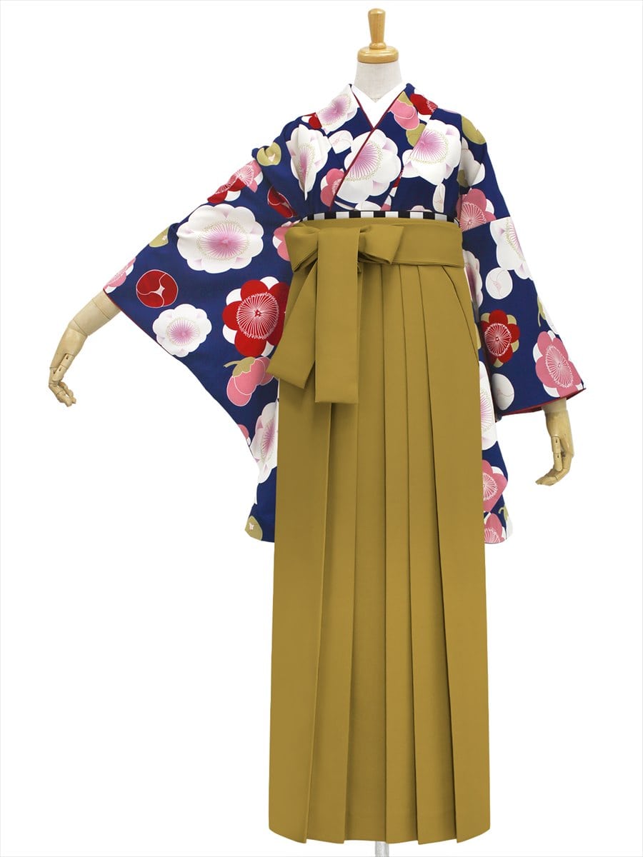 【レンタル商品】レンタル袴「【M2004】梅小町・紺」|マスタード