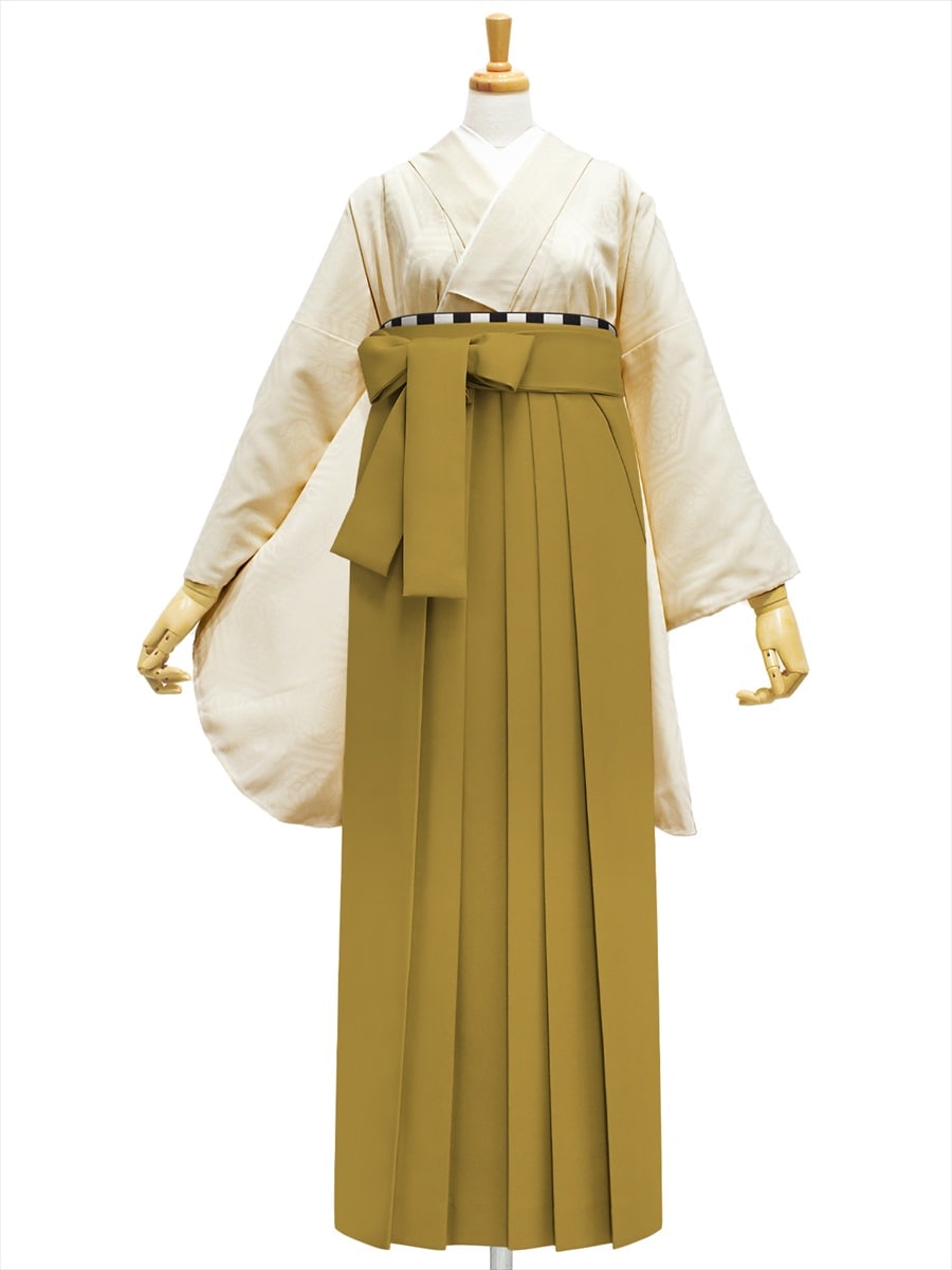 【レンタル商品】レンタル袴「【M0062】華亀甲・オフホワイト」|マスタード
