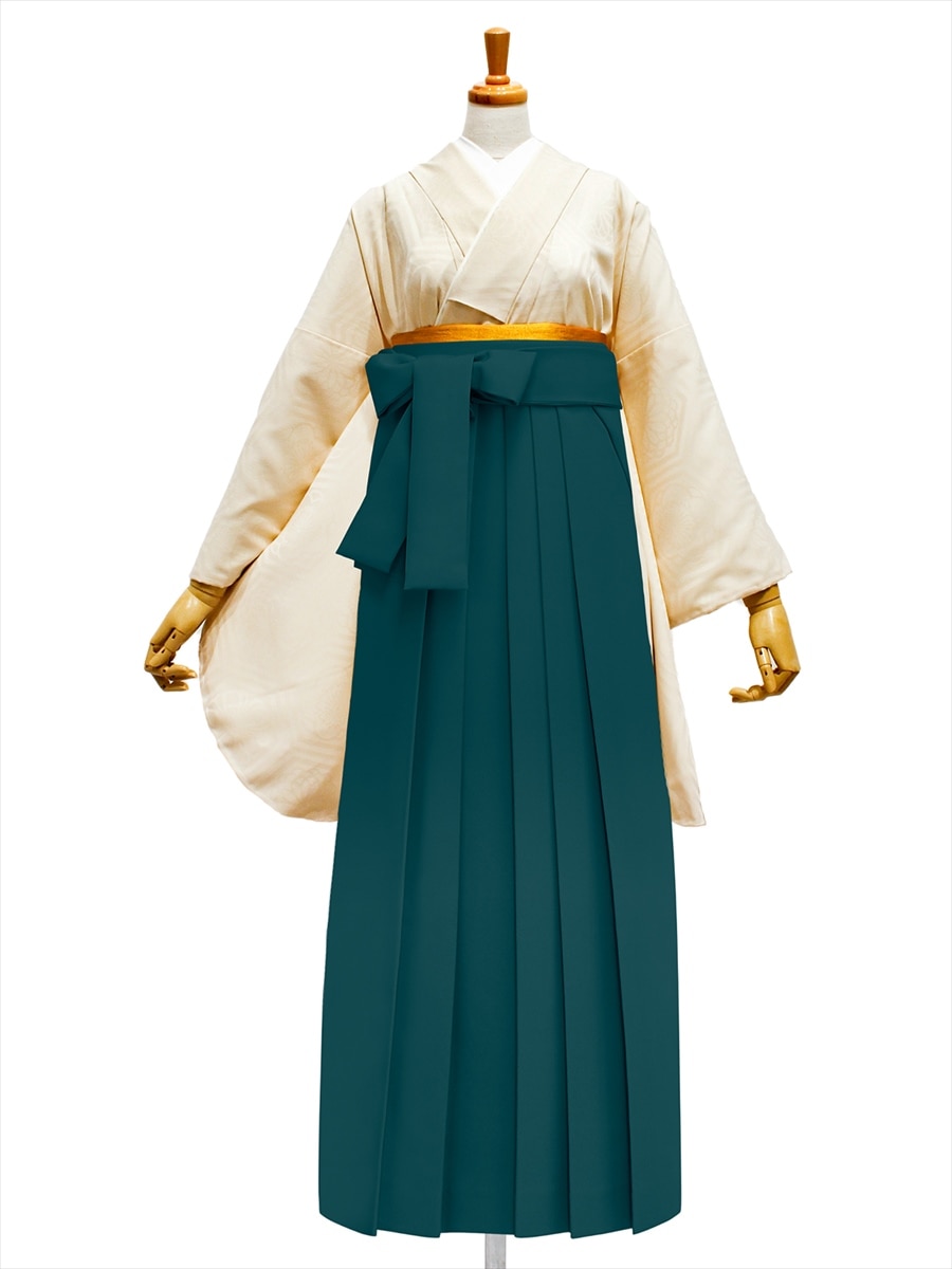 【レンタル商品】レンタル袴「【M0062】華亀甲・オフホワイト」|グリーン