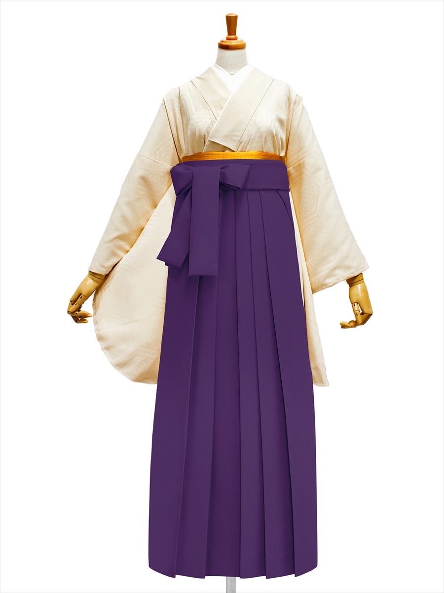 【レンタル商品】レンタル袴「【M0062】華亀甲・オフホワイト」|パープル