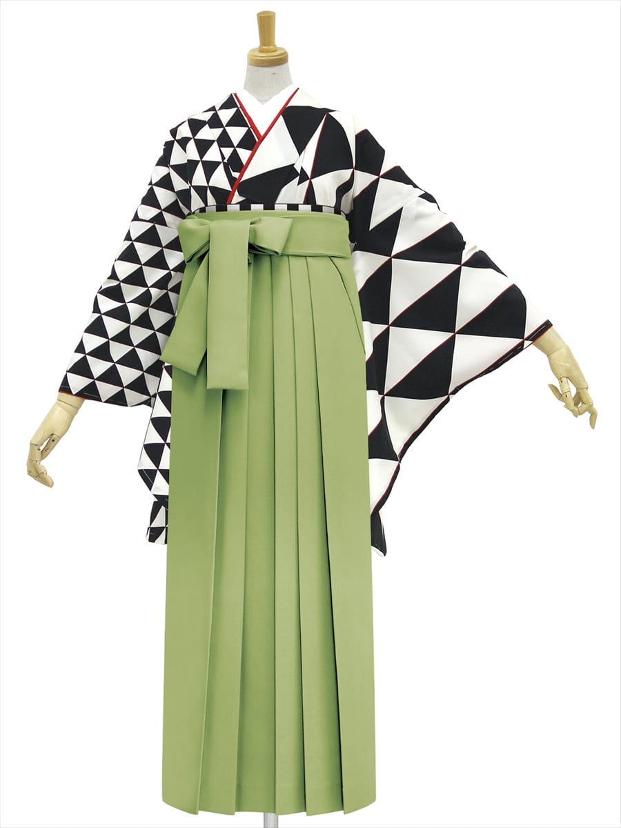 【レンタル商品】レンタル袴「【M0028】ウロコ片身替り・黒」|ピスタチオ