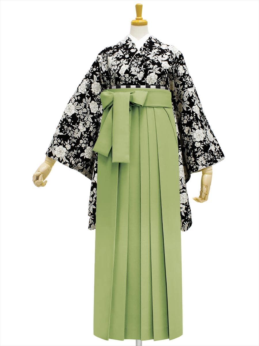 【レンタル商品】レンタル袴「【M0059】プチフルール・黒」|ピスタチオ