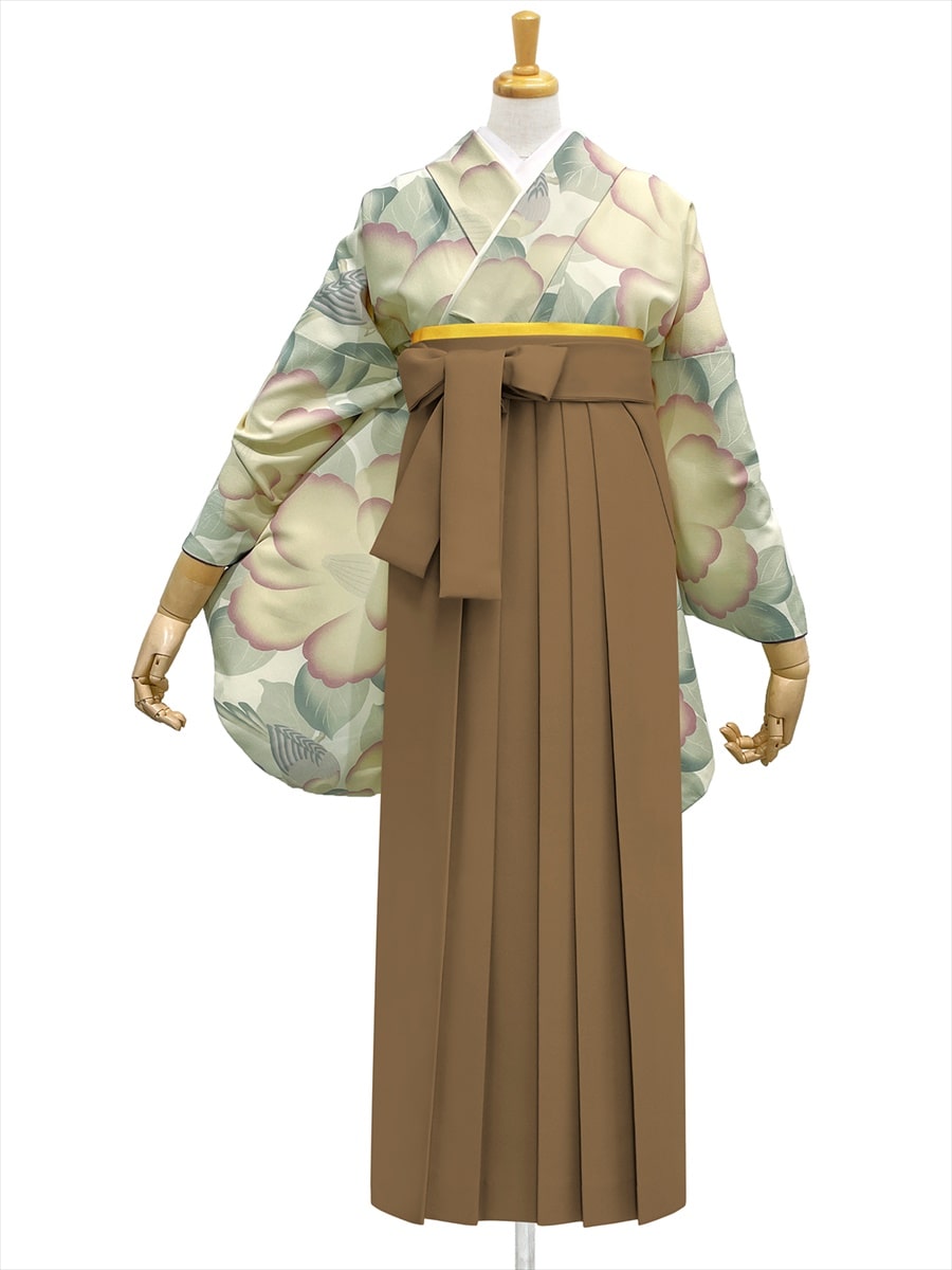 【レンタル商品】レンタル袴「【M2011】椿鳥・ライラック」|ブラウン
