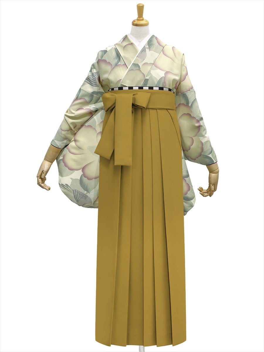 【レンタル商品】レンタル袴「【M2011】椿鳥・ライラック」|マスタード