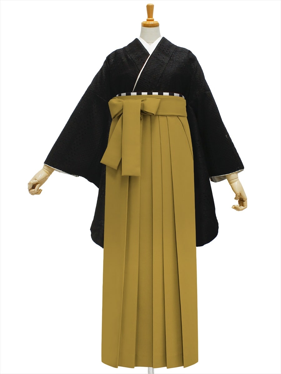 【レンタル商品】レンタル袴「【M0068】レース・ジオメトリーブラック」|マスタード