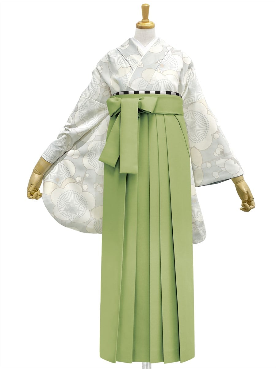 【レンタル商品】レンタル袴「【M0073】梅・ブルーグレー」|ピスタチオ