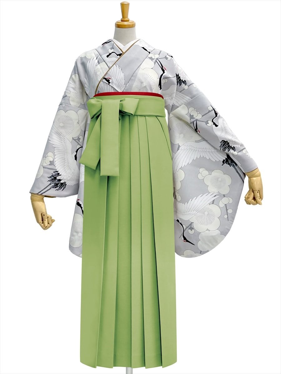 【レンタル商品】レンタル袴「【M0085】梅鶴・グレー」|ピスタチオ
