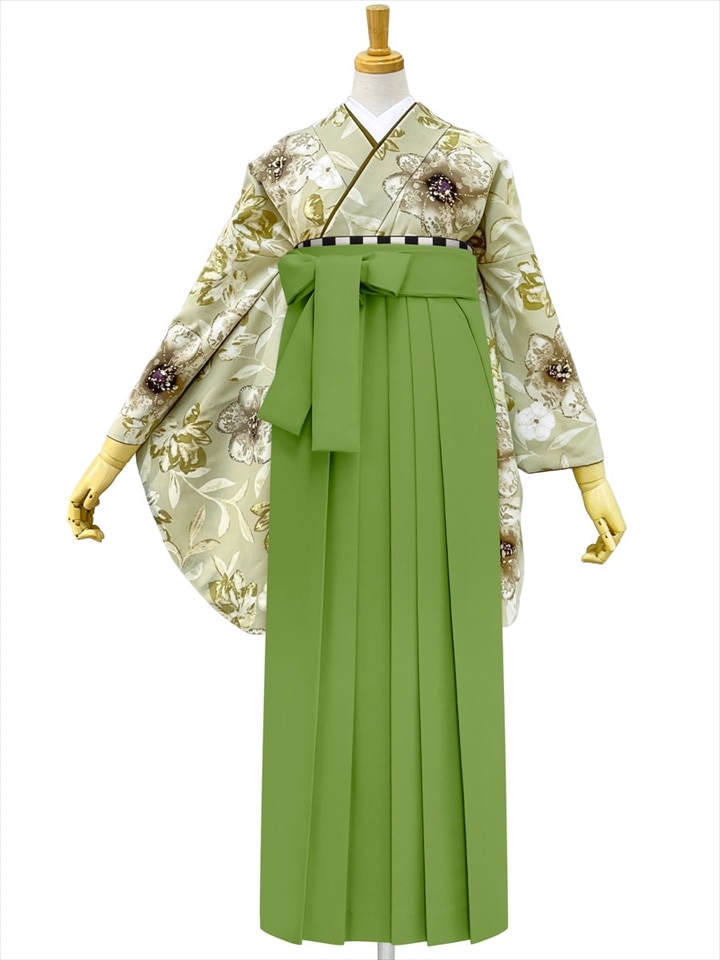 【レンタル商品】レンタル袴「【M0101】 レース花・ベージュ」|ピスタチオ