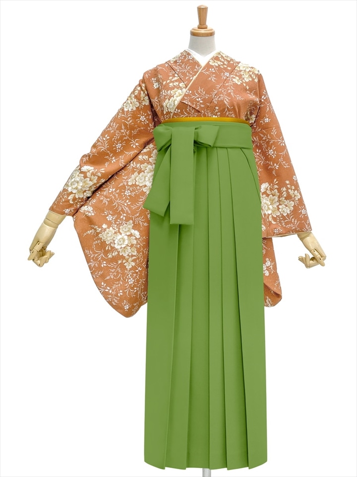 【レンタル商品】レンタル袴「【M0084】 ガーデン・テラコッタ」|ピスタチオ