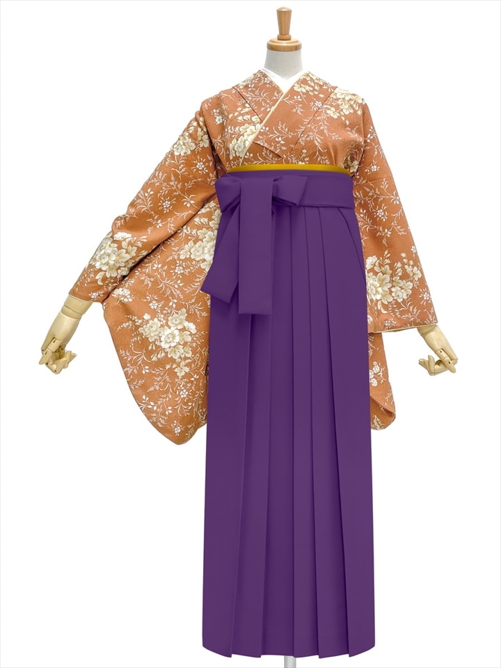 【レンタル商品】レンタル袴「【M0084】 ガーデン・テラコッタ」|パープル