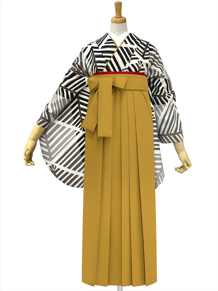 【レンタル商品】レンタル袴「【M0093】 松葉・黒」|マスタード