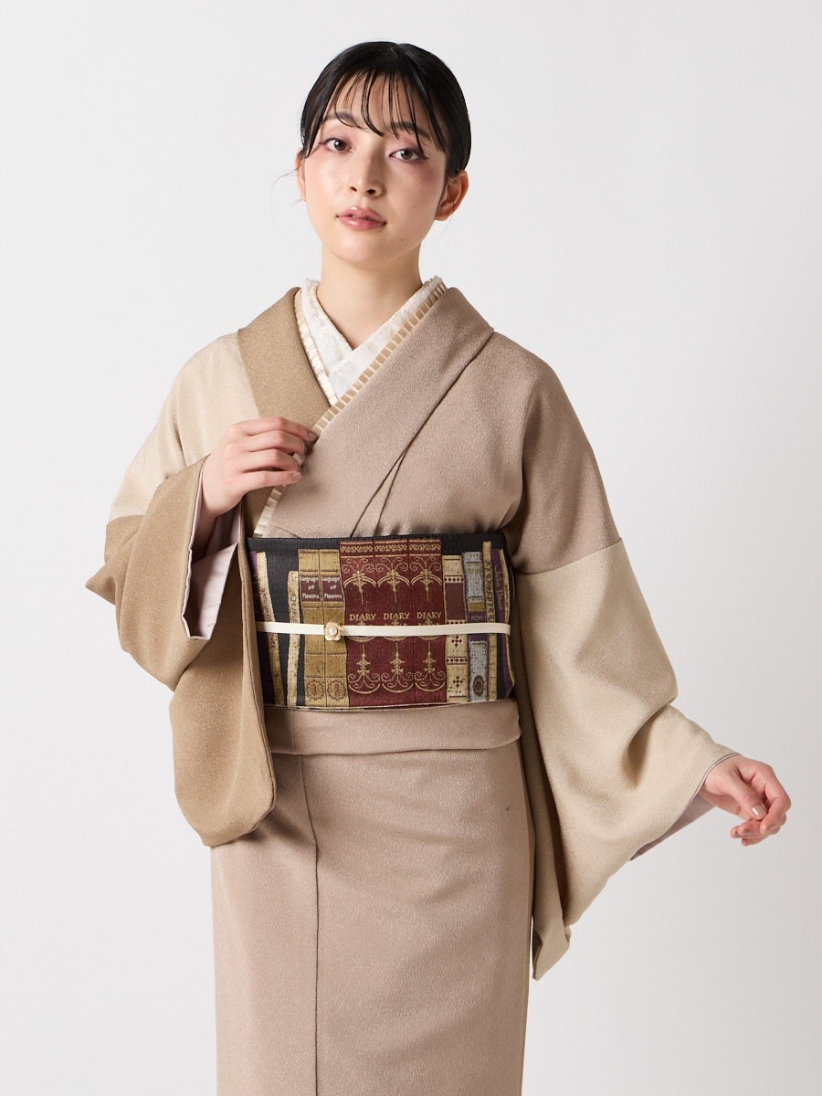 小紋単品「 三色無地」|ベージュ