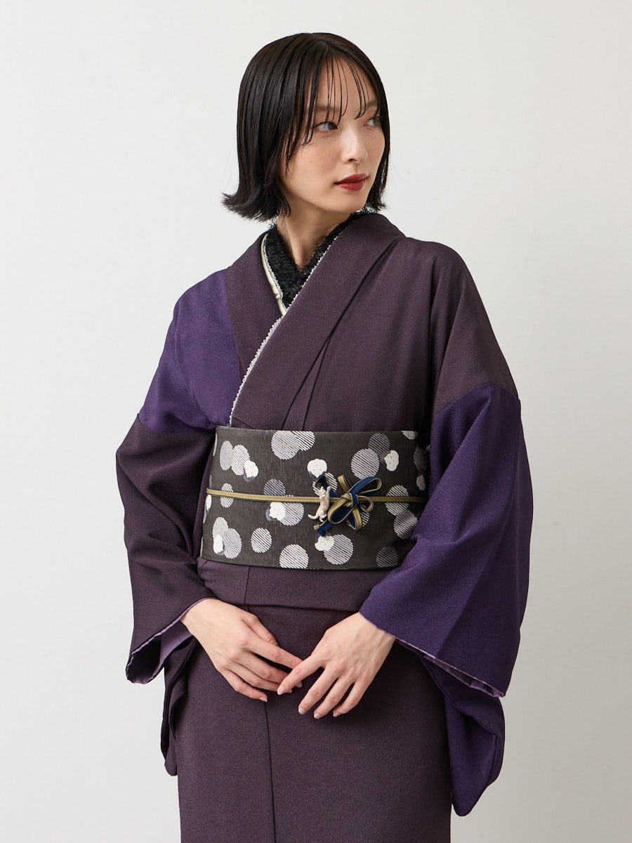小紋単品「 三色無地」|ダークパープル