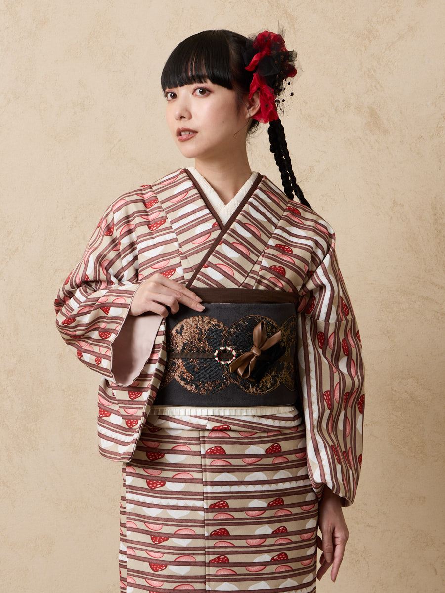 小紋単品 「ミルフィーユ」|ベージュ