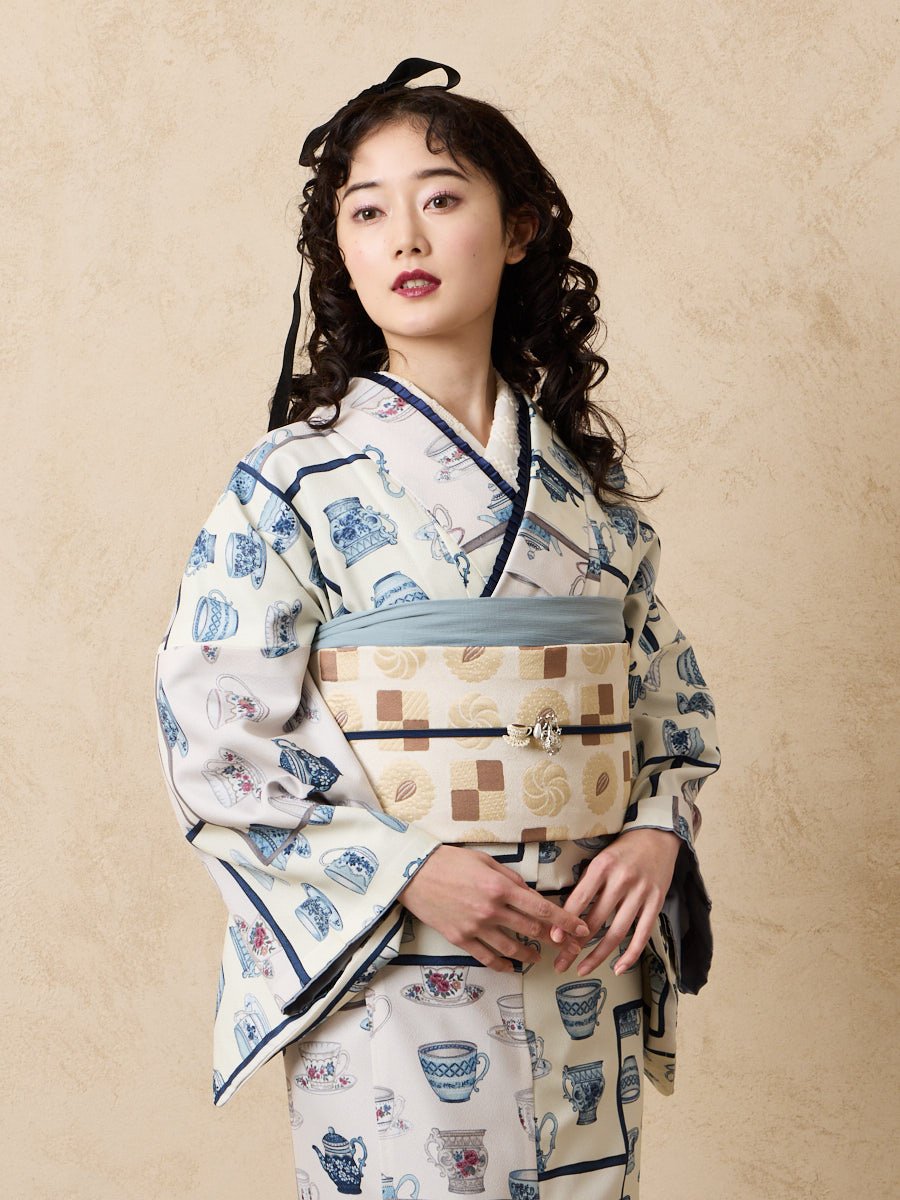 小紋単品 「ティーカップ」|オフホワイト