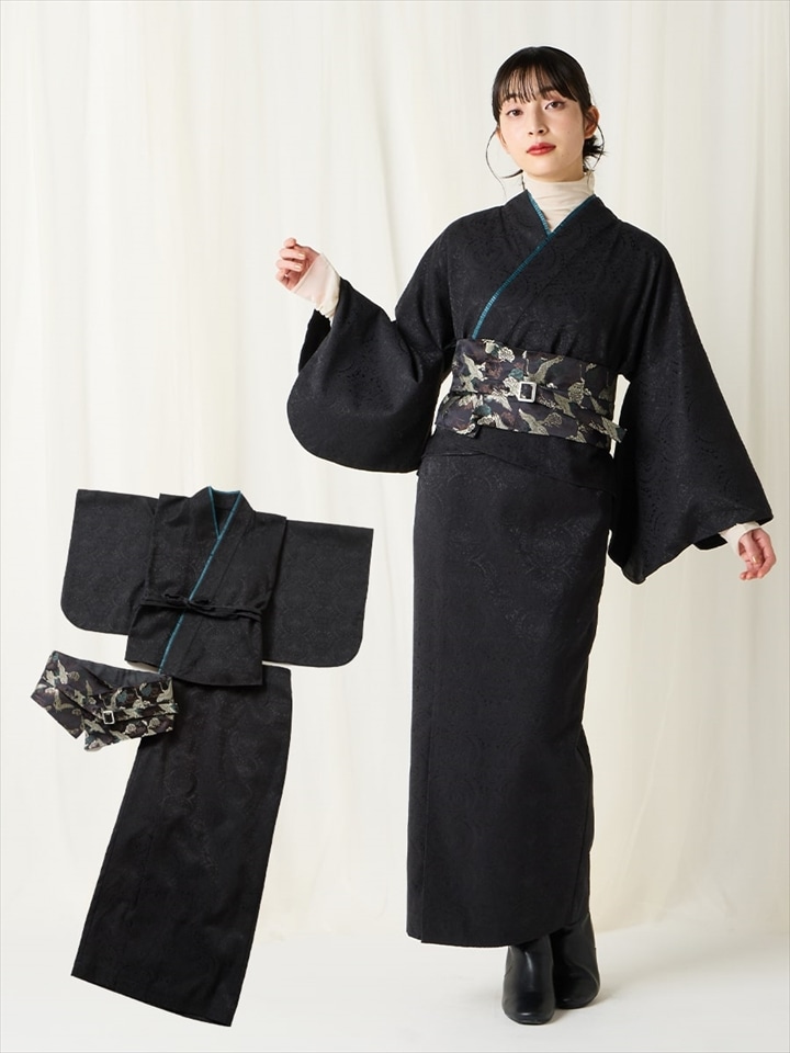セパレート着物風セットアップ|ブラック