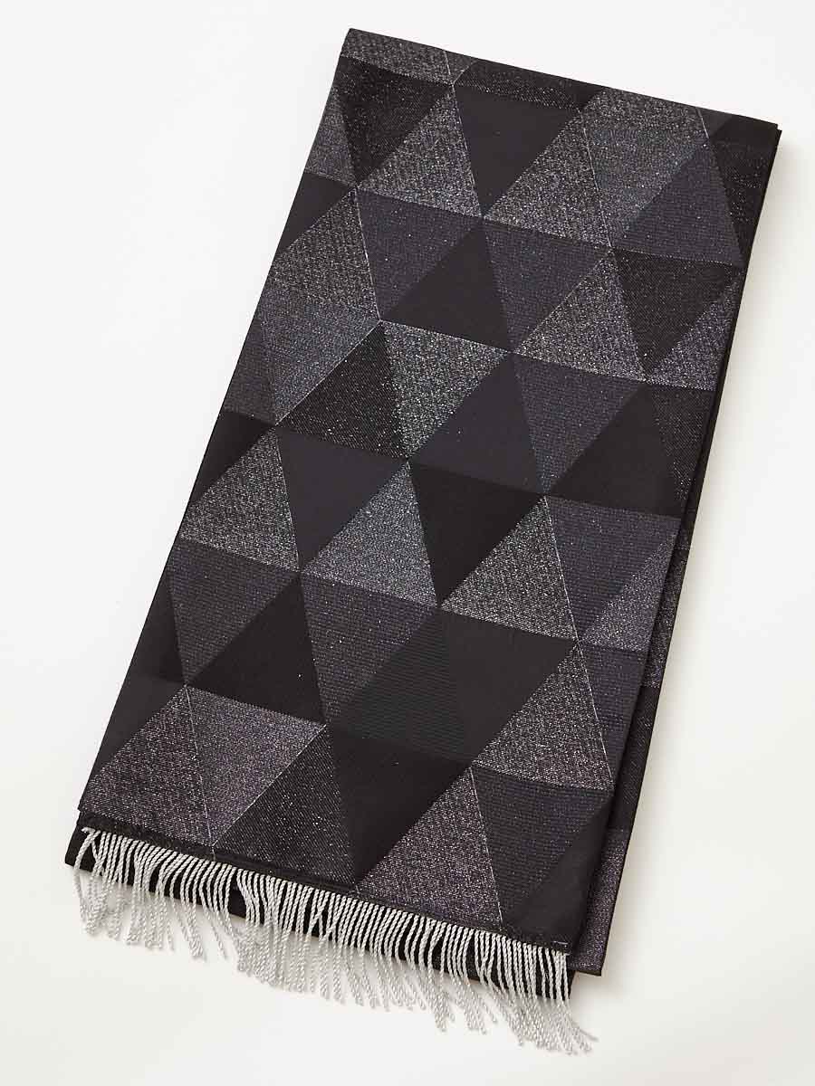 【残りわずか】フリンジ無地紋袋帯|ブラック