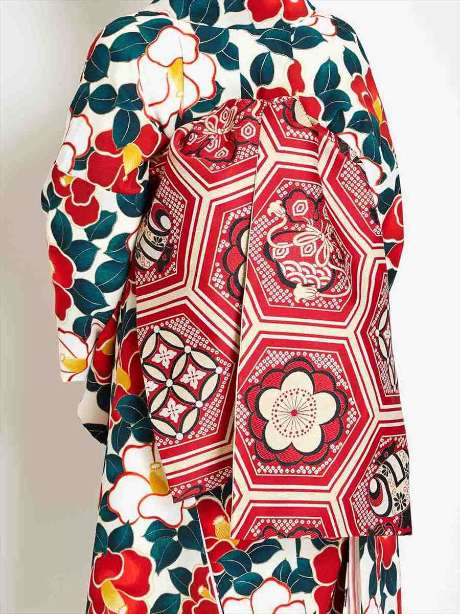 【予約商品】袋帯単品「亀甲」|レッド