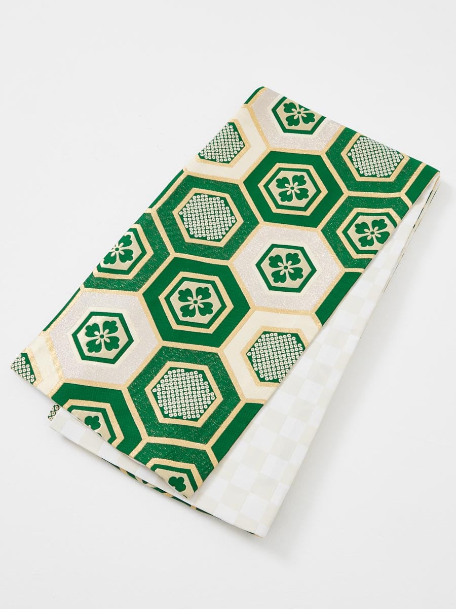 【予約商品】袋帯単品「花菱亀甲」|グリーン