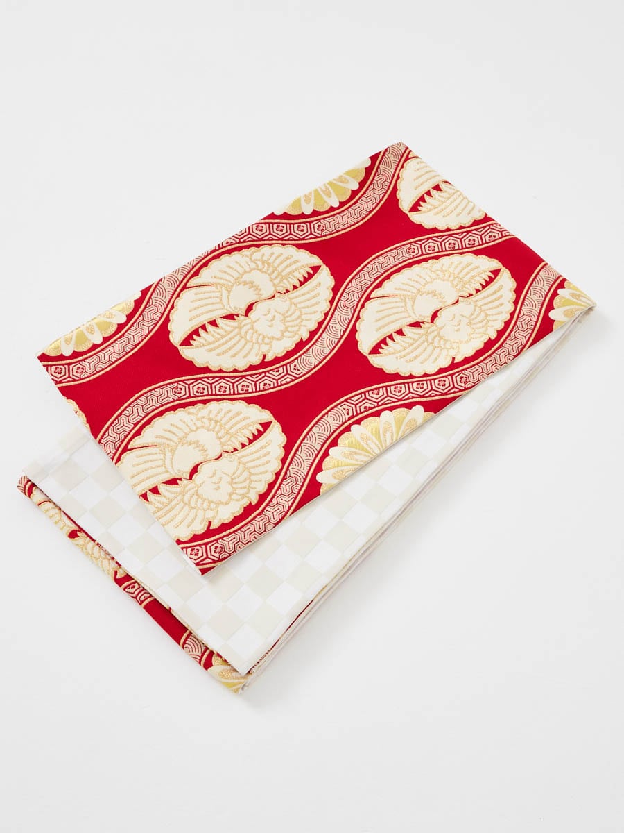 【予約商品】袋帯単品「おしどり」|レッド