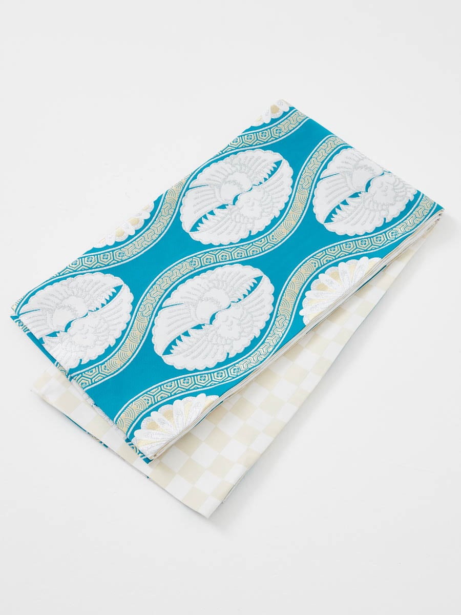 【予約商品】袋帯単品「おしどり」|ターコイズ