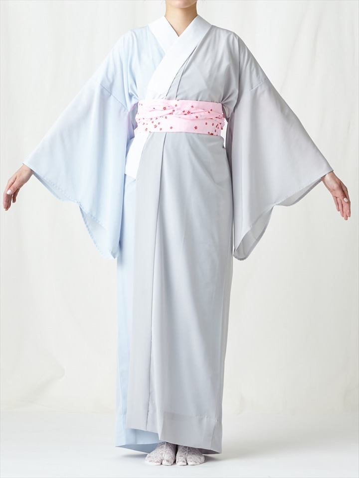 夏用・長襦袢「片身合わせ」|ライトグレー