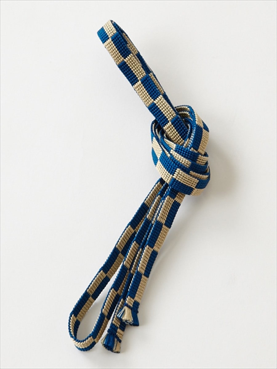 帯締め「市松三分紐」|ネイビー