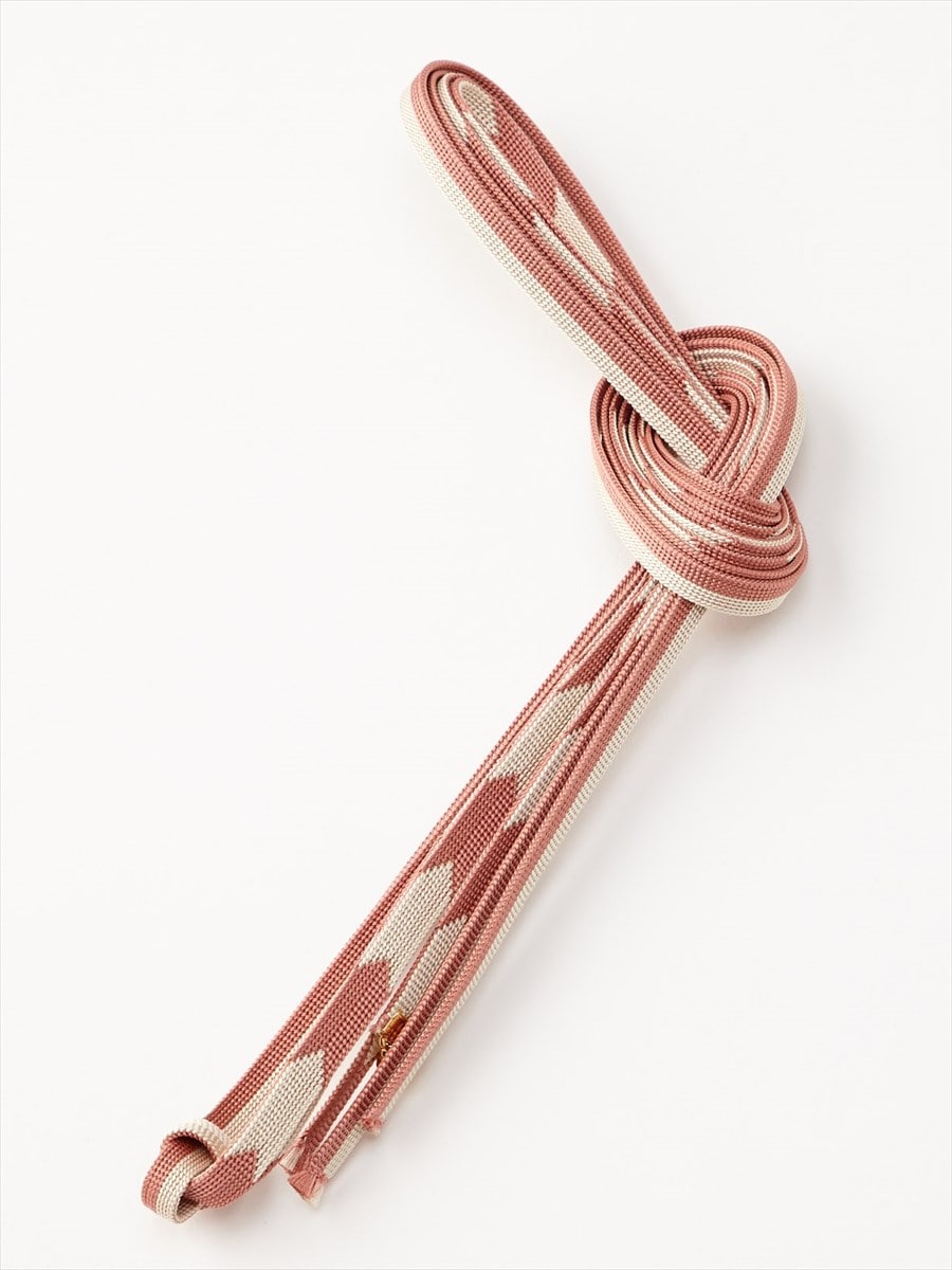 【残りわずか】帯締め「矢羽ちりり」|ピンク