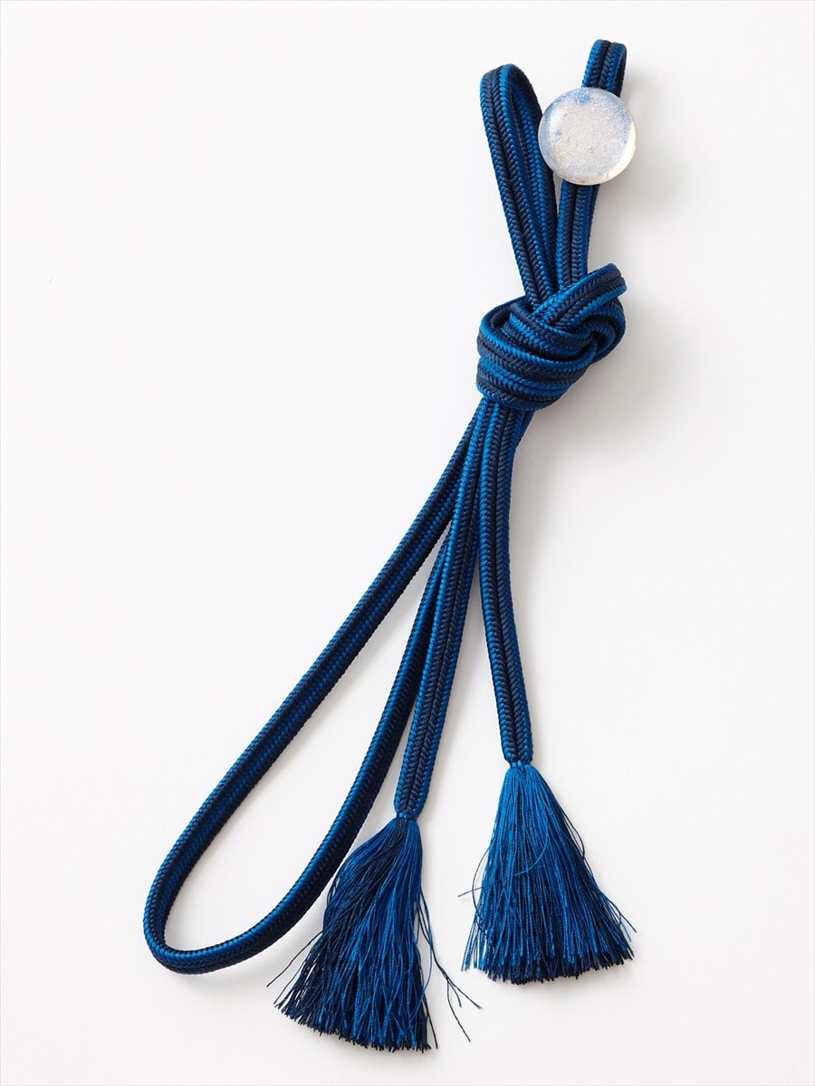 【ラスト1点】帯締め　「あめ玉三分紐」|ネイビー