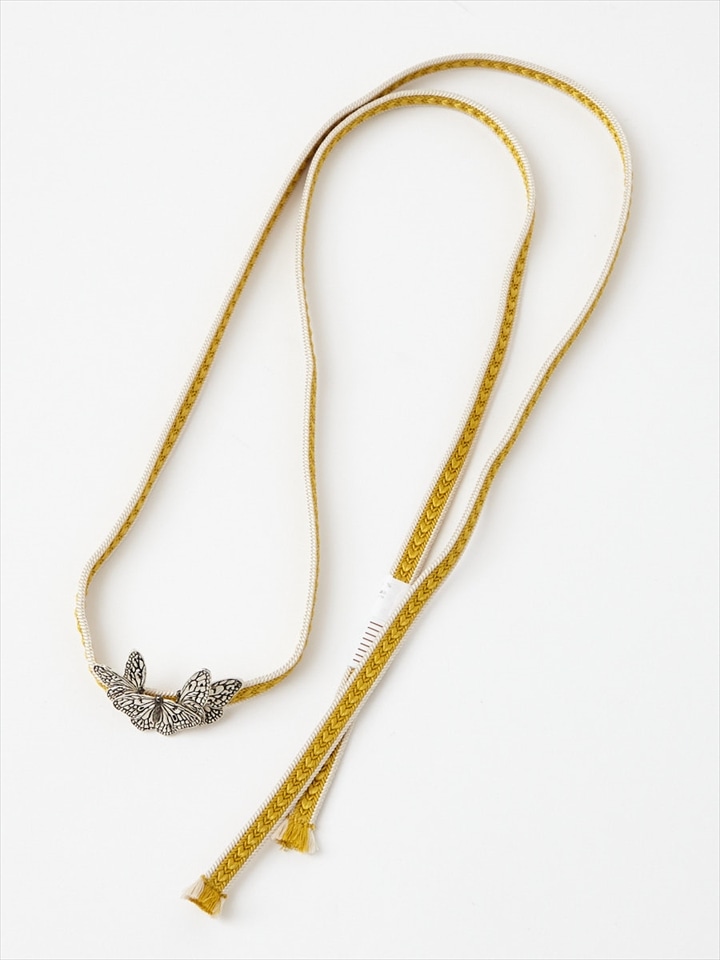 オオゴマダラ帯締め|クリームイエロー