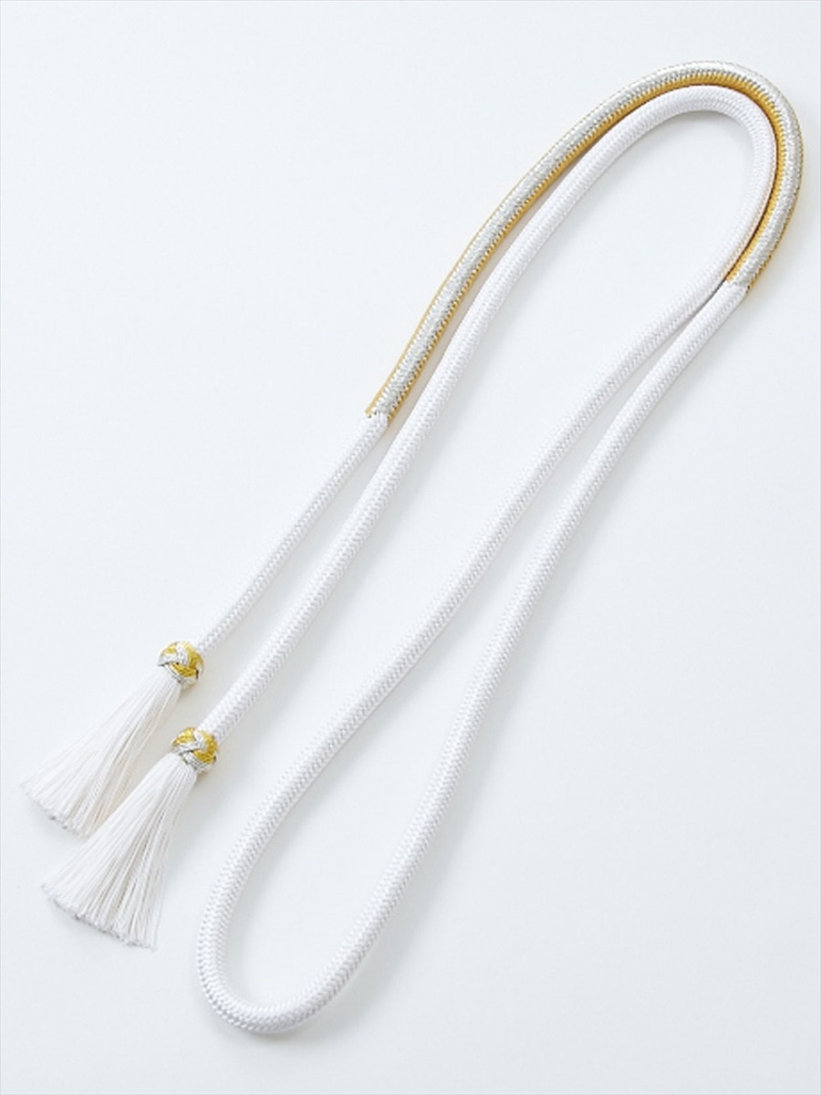 組み三色帯締め|ホワイト