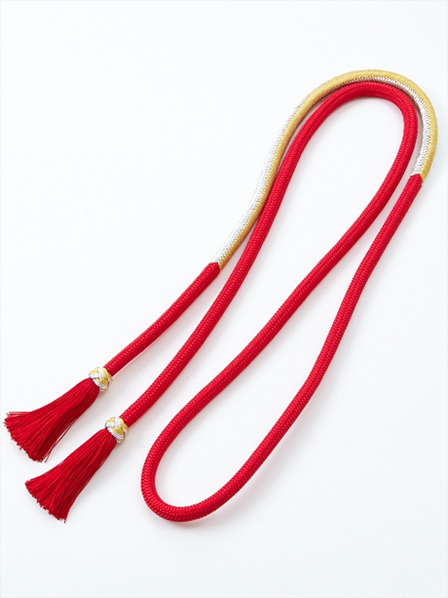 組み三色帯締め|レッド