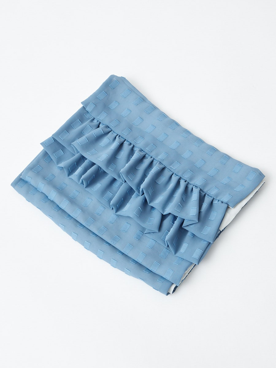 【残りわずか】フリルレース帯揚げ|サックス