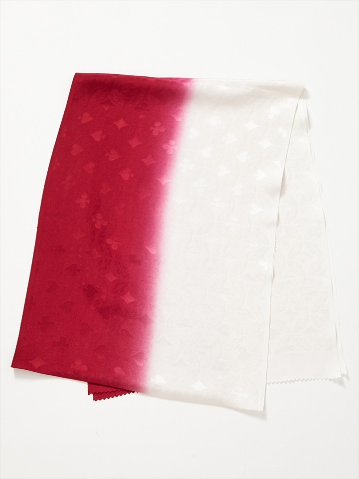 【ラスト1点】バイカラートランプ帯揚げ|ワイン