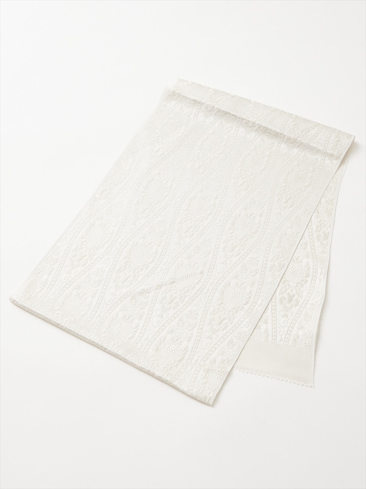 ハートジャカード帯揚げ|ホワイト