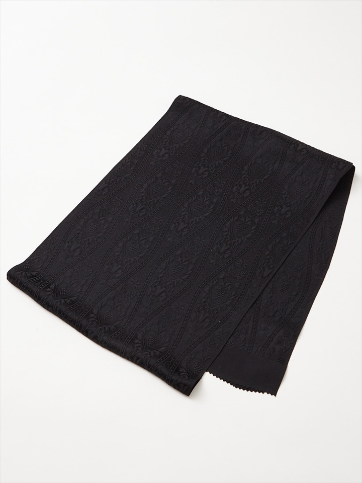 ハートジャカード帯揚げ|ブラック