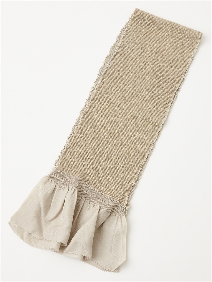 頭金絞り帯揚|ベージュ