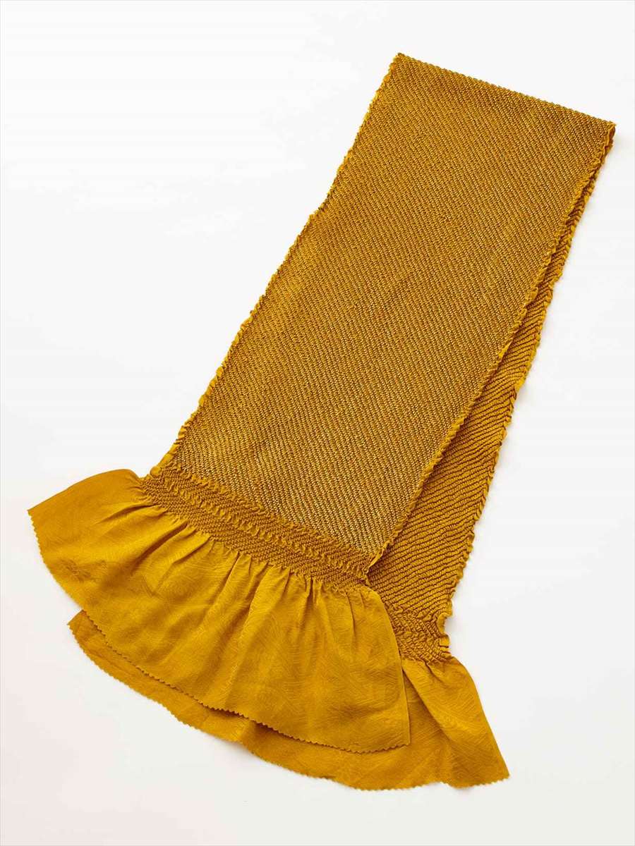 頭金絞り帯揚|マスタード