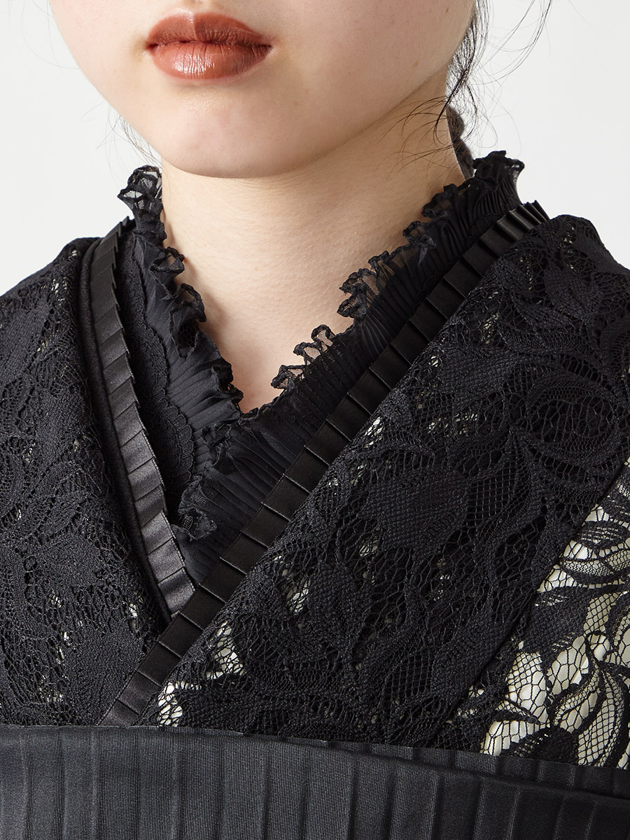 【ラスト1点】furifuフリルレース半衿|ブラック