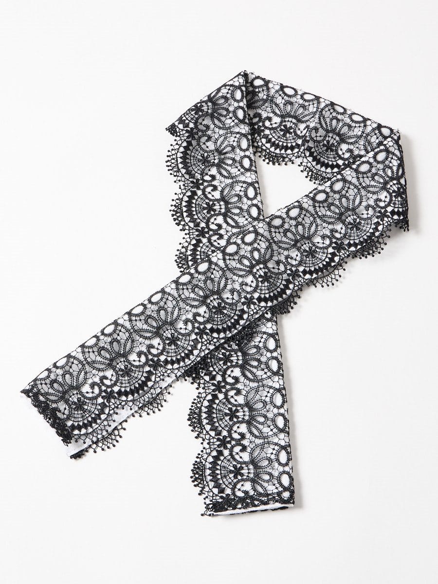 【ラスト1点】半衿・重ね衿「レース」|ブラック