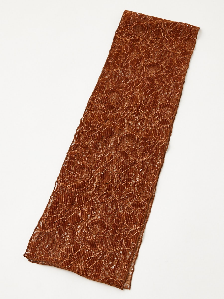 半衿「フラワーレース半衿」|ブラウン