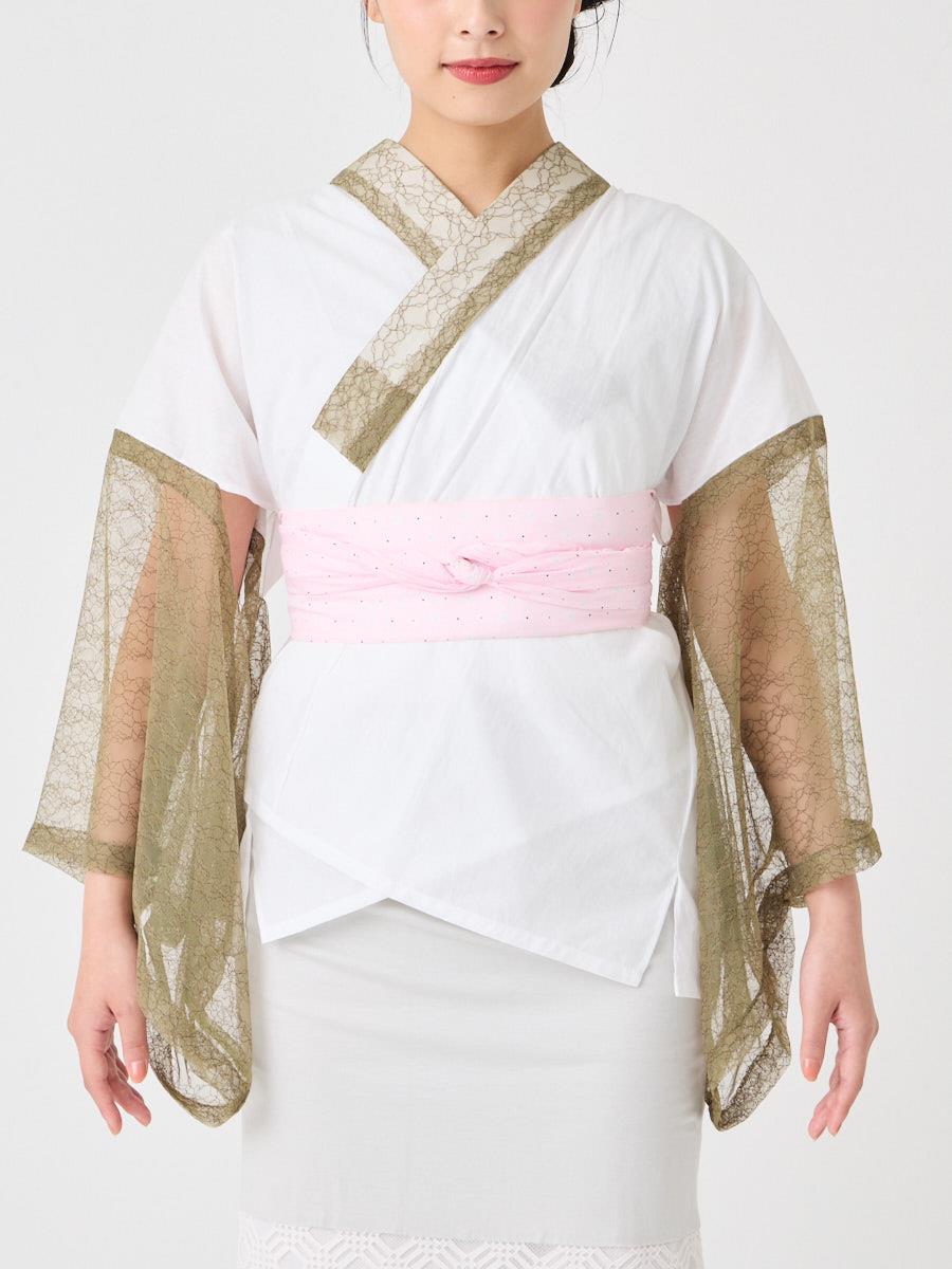 シアーレース半襦袢|グリーン