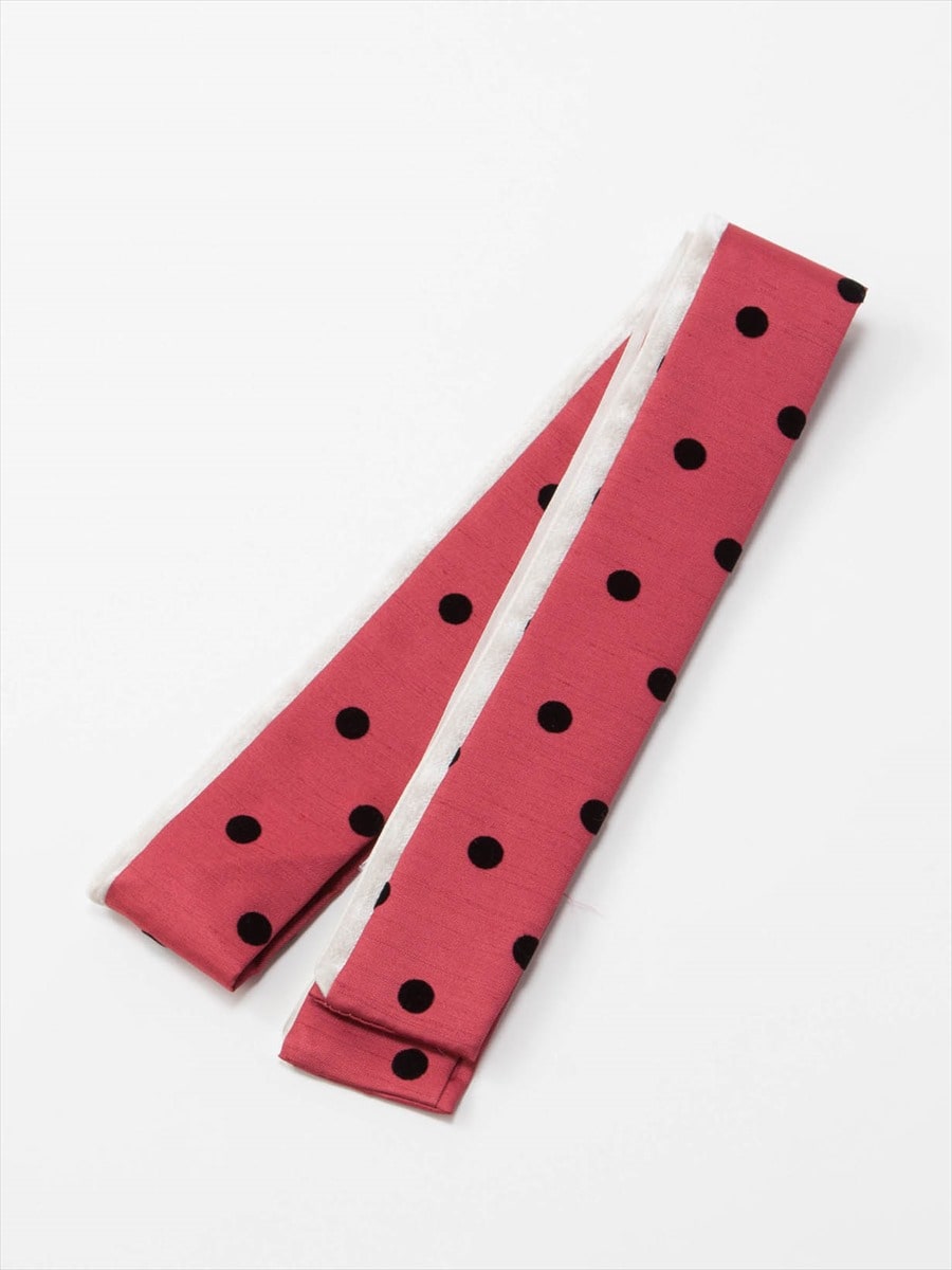 【ラスト1点】重ね衿「ベロアドットカサネ」|レッド