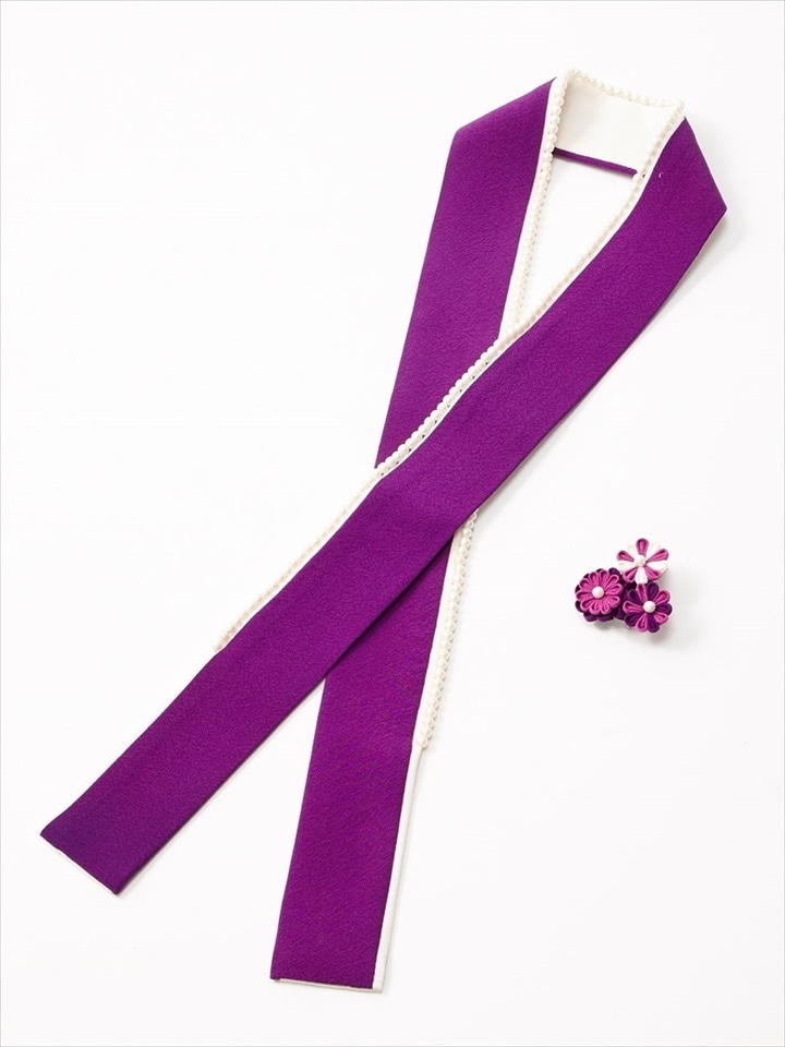 重ね衿「パールつまみ」|パープル