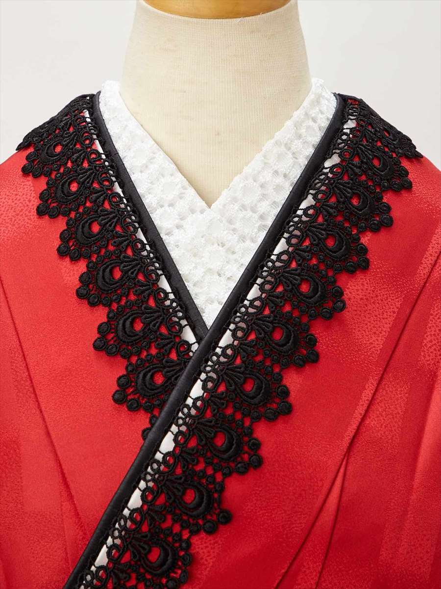 重ね衿「レースカサネ」|ブラック