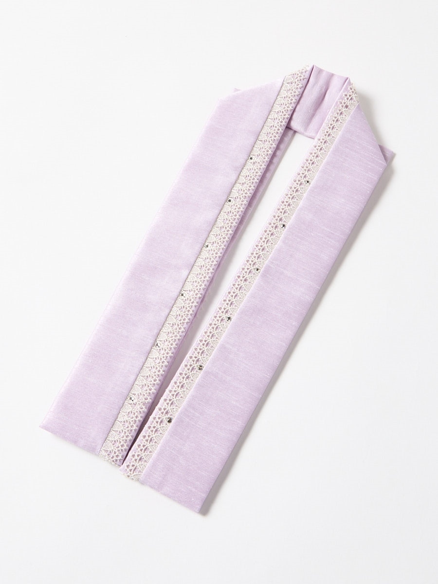 重ね衿「ラインストーンレース」|ラベンダー