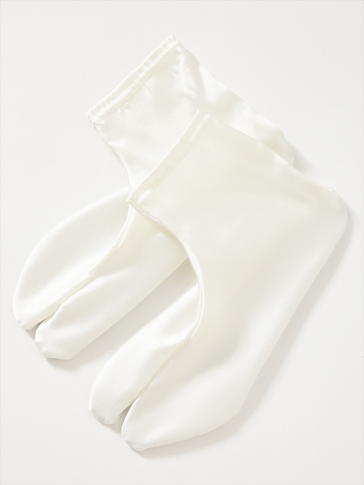 【残りわずか】サテンソックス足袋|ホワイト