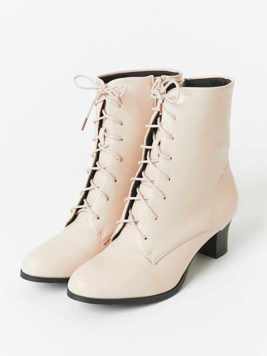 編みあげブーツ|アイボリー