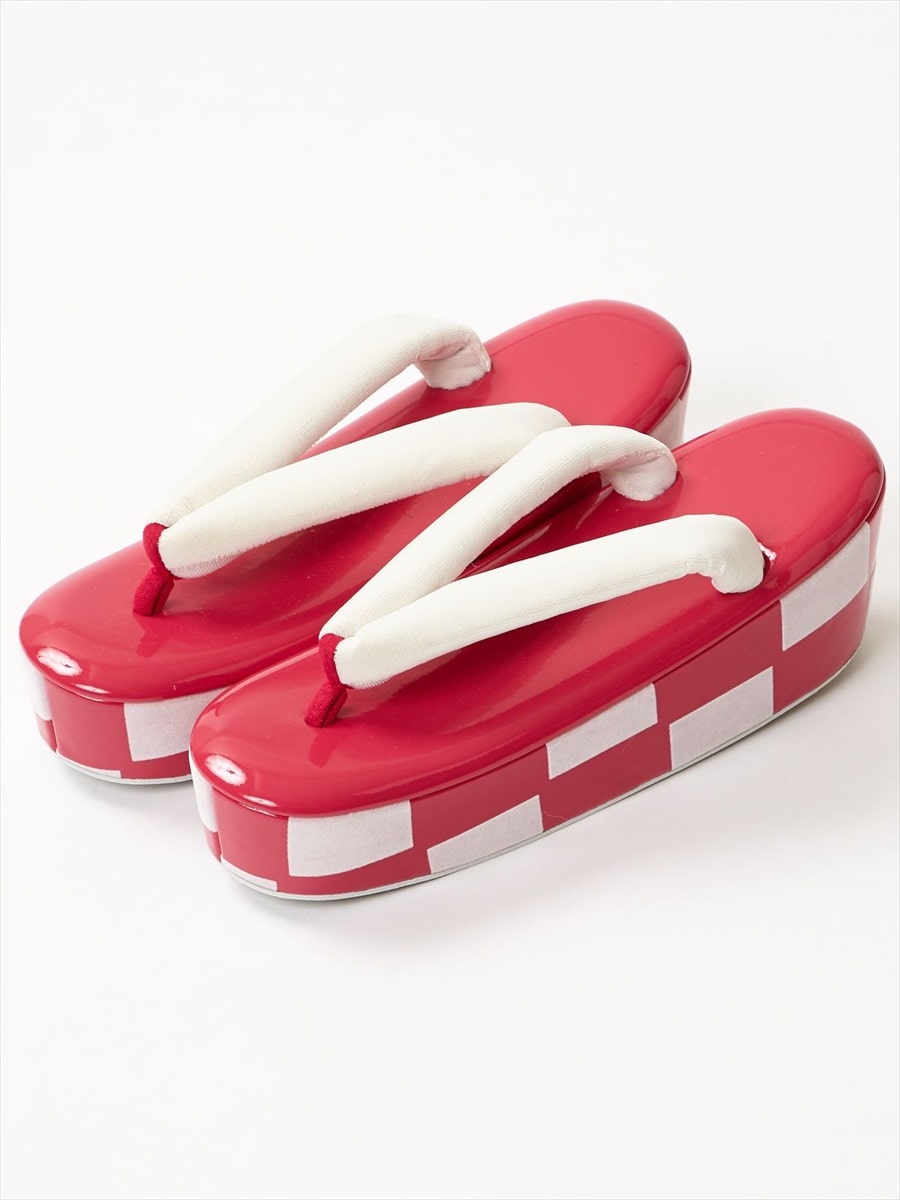 【残りわずか】市松フロッキー草履|ベリー